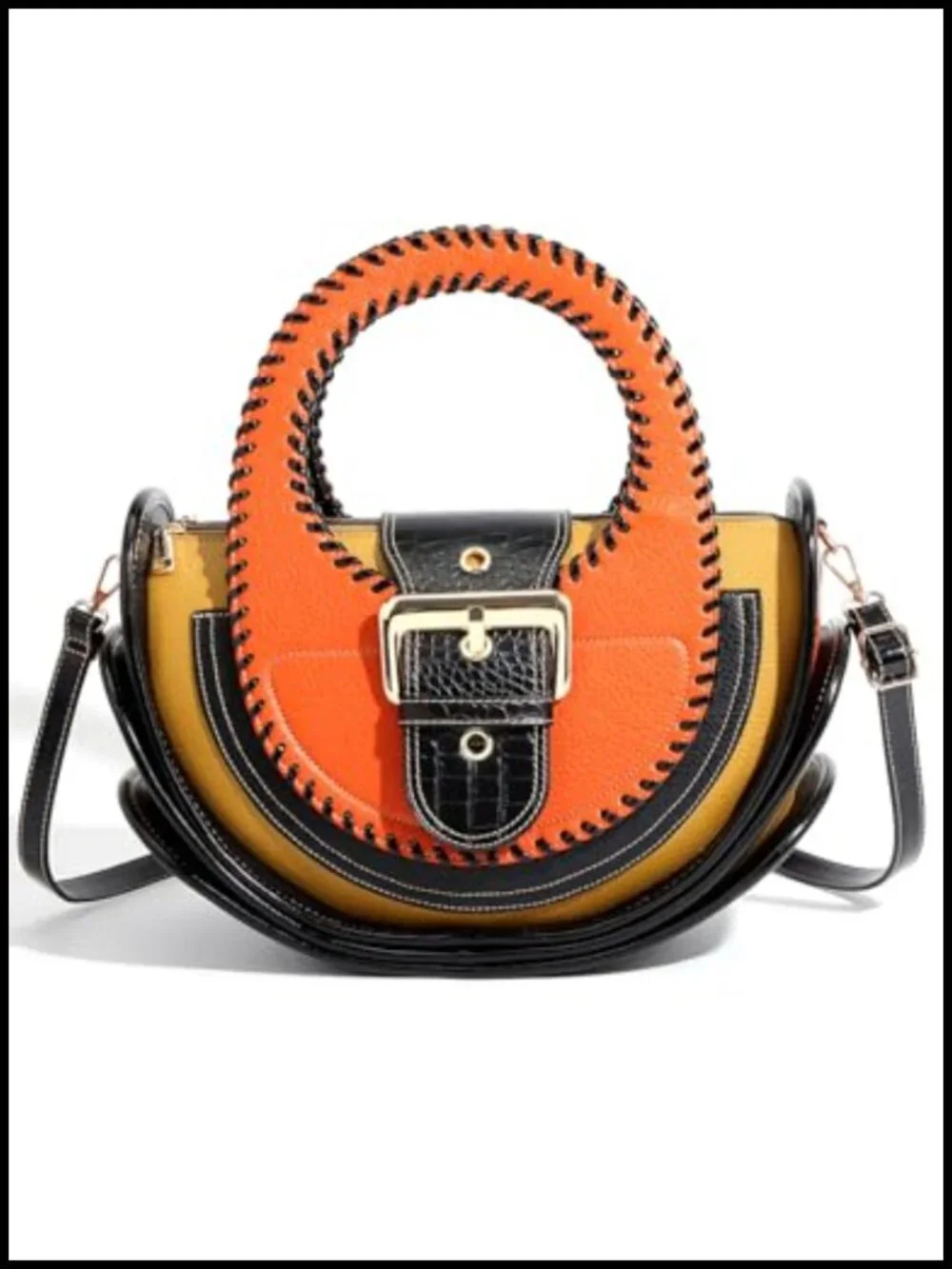 Vintage Faux Leather Satchel Crossbody Bag with Wallet Set